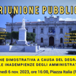 E’ tempo di agire! Appello ai cittadini per lunedì 6 novembre 2023, in Piazza Italia (RC), alle ore 16:00.